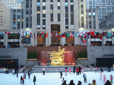 ijsbaan op Rockefeller  centre