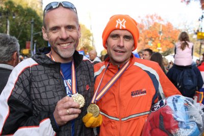 André Blok en Eric van Hal vlak na de finish
