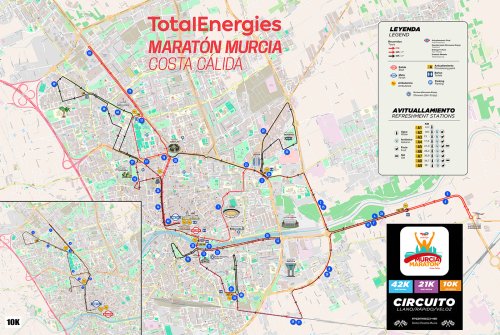 Parcours Martathon en Halve Marathon.